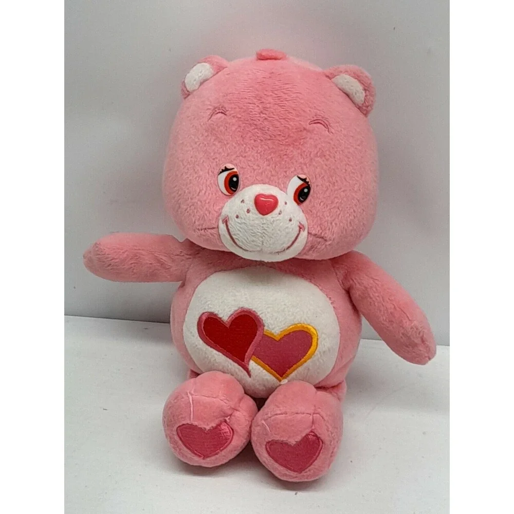Vtg Care Bears Plush Love A Lot 2 Hearts 2002 Pink Toy Collectible 10